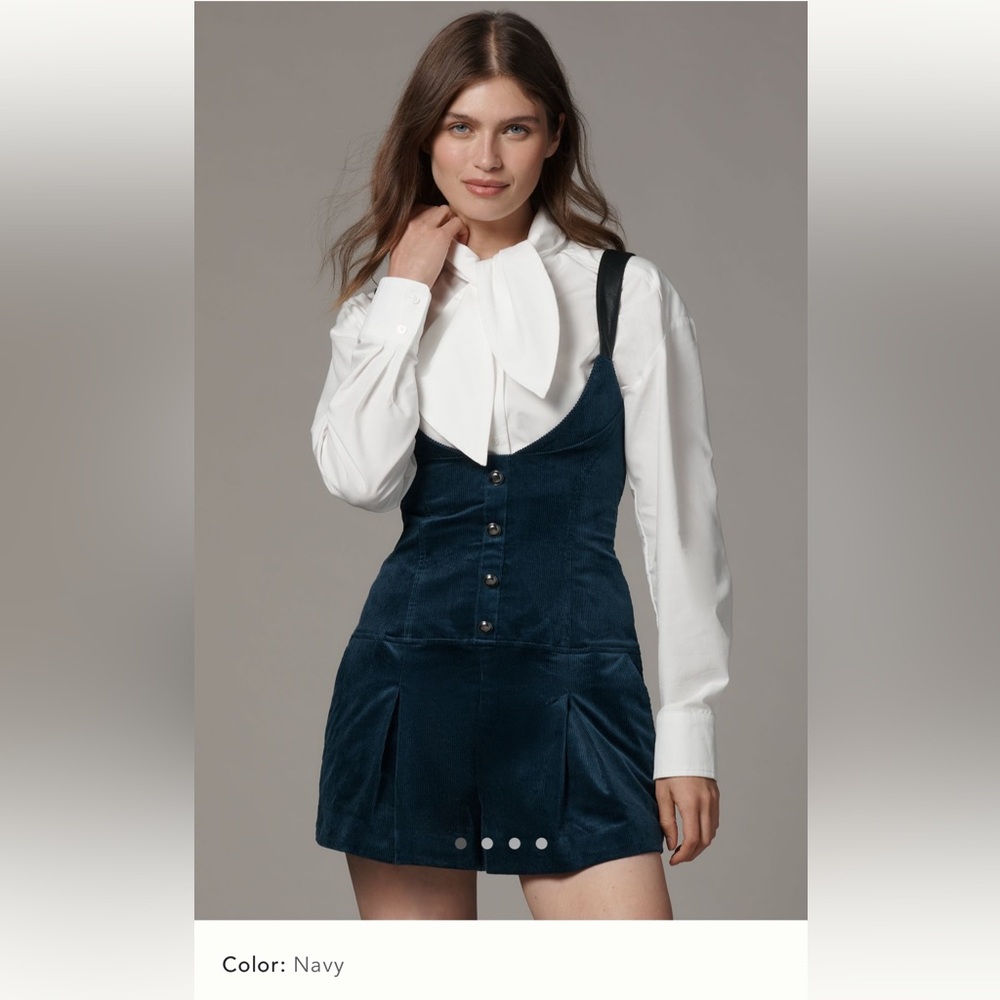 NWT Anthropologie Maeve Corduroy Suspender Romper Size 10